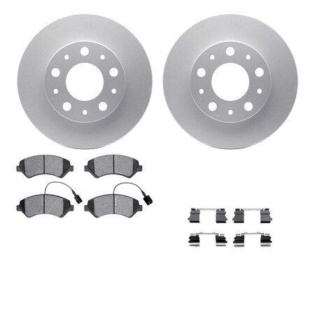 Dynamic Friction Co 4212-40154, Geospec Rotors with Heavy Duty Brake Pads includes Hardware, Silver 4212-40154